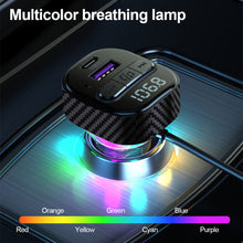Load image into Gallery viewer, PD 30W Quick Charge Car Bluetooth Charger With Spring Wire Atmosphere Light FM USB Flash Disk Player
