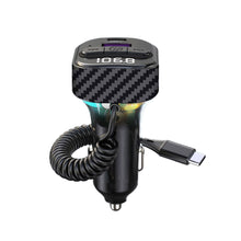 Load image into Gallery viewer, PD 30W Quick Charge Car Bluetooth Charger With Spring Wire Atmosphere Light FM USB Flash Disk Player
