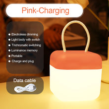 Load image into Gallery viewer, Outdoor Camping Square Portable Atmosphere Light Tricolour Light Adjustable Hanging LED Hand Light USB Charging
