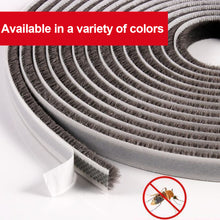 Load image into Gallery viewer, 10M Brush Strip Self Adhesive Door Window Weather Stripping Sliding Wardrobe Door Sound Insulation Dust Sealing Strip
