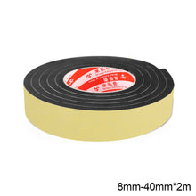 Load image into Gallery viewer, 2M EVA Black Foam Sponge Rubber Strip Tape Strong Adhesive Anti-collision Waterproof Window Door Seal Strip Weather Stripping

