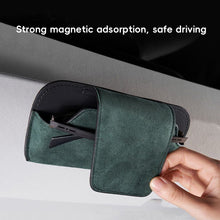 Load image into Gallery viewer, Suede Car Sun Visor Glasses Holder Premium Wear-Resistant Sunglasses Protective Box Auto Eyeglasses Storage Case

