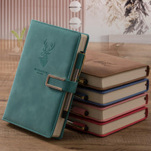 Load image into Gallery viewer, 416 Pages paper A5 Faux Leather Thick Business Notebook Magnetic Snap Side with Pen
