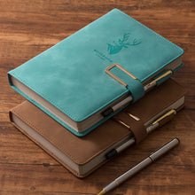 Load image into Gallery viewer, 416 Pages paper A5 Faux Leather Thick Business Notebook Magnetic Snap Side with Pen
