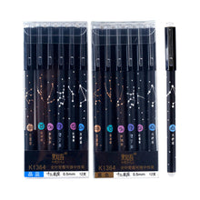 Load image into Gallery viewer, 12 Constellations Erasable Gel Pen Set School Supplies Black Blue Red Ink Color 0.5mm Ballpoint Pen Writing Tool School Office Stationery
