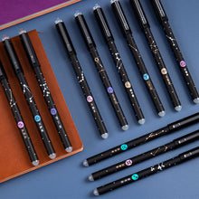 Load image into Gallery viewer, 12 Constellations Erasable Gel Pen Set School Supplies Black Blue Red Ink Color 0.5mm Ballpoint Pen Writing Tool School Office Stationery
