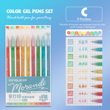 Load image into Gallery viewer, 9Pcs/box Morandi Color Gel Pens Set 0.5mm Handwriting Ink Pen Students School Supplies Stationery
