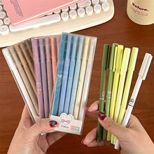 Load image into Gallery viewer, 6PCS/Box Cute Morandi Color Gel Pen 0.5mm Black Pen Creative Press Office Gift School Supplies Stationery Kawaii Pens
