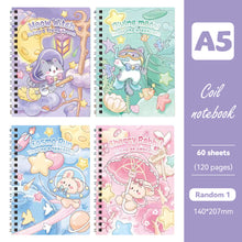 Load image into Gallery viewer, 120 Pages A5 Coil Spiral Notebook Journals Cartoon Diary Weekly Planner Book School Office Stationery

