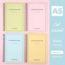 Load image into Gallery viewer, 120 Pages A5 Coil Spiral Notebook Journals Cartoon Diary Weekly Planner Book School Office Stationery
