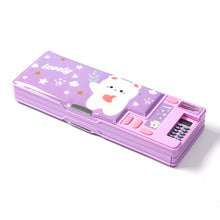 Load image into Gallery viewer, Multifunctional Cartoon Pencil Box Stationery Storage Box with Calculator Pencil Sharpener Class Schedule Card Name Stickers School Supplies Children Gift
