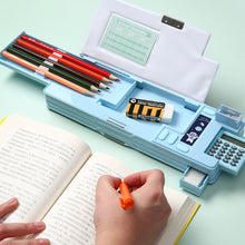 Load image into Gallery viewer, Multifunctional Cartoon Pencil Box Stationery Storage Box with Calculator Pencil Sharpener Class Schedule Card Name Stickers School Supplies Children Gift
