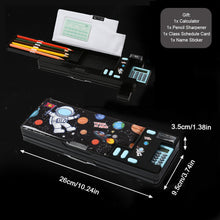 Load image into Gallery viewer, Multifunctional Cartoon Pencil Box Stationery Storage Box with Calculator Pencil Sharpener Class Schedule Card Name Stickers School Supplies Children Gift

