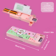 Load image into Gallery viewer, Multifunctional Cartoon Pencil Box Stationery Storage Box with Calculator Pencil Sharpener Class Schedule Card Name Stickers School Supplies Children Gift

