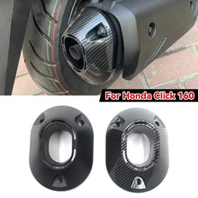 Load image into Gallery viewer, Motorcycle Muffler Tip Cover Glossy Carbon Fiber Black Exhaust Tip Garnish Accessories For Honda Click 160 ABS
