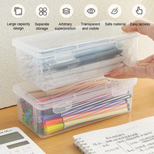 Load image into Gallery viewer, Large Capacity Plastic Pencil Case Lightweight Pencil Box Pen Storage Students School Stationery Supplies
