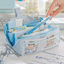 Load image into Gallery viewer, Large Capacity Fashion Weaving Pencil Bag Cloth Cosmetic Storage Bag Retro Student Stationery School Supplies
