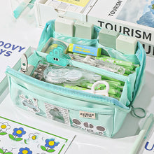 Load image into Gallery viewer, Large Capacity Fashion Weaving Pencil Bag Cloth Cosmetic Storage Bag Retro Student Stationery School Supplies
