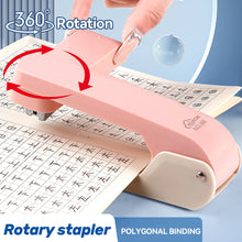 Load image into Gallery viewer, Large Rotatable Stapler For Students Home Office Use Stapling Machine Strong Clutch Large Capacity Staple Extractor
