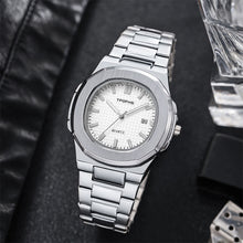 Load image into Gallery viewer, TPOFHS 2024 New Men's Watches Fashion Date Stainless Steel Quartz Watch Luxury Square Waterproof Wristwatch For Business Men
