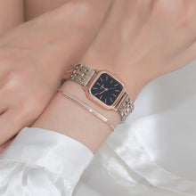 Load image into Gallery viewer, 2pcs Set Casual Women Quartz Watch Square Dial Wristwatch With Alloy Strap Fashion Bracelet Birthday Gift Business For Women
