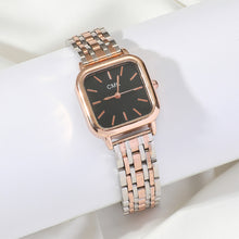 Load image into Gallery viewer, 2pcs Set Casual Women Quartz Watch Square Dial Wristwatch With Alloy Strap Fashion Bracelet Birthday Gift Business For Women
