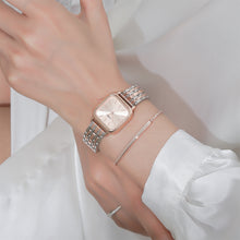 Load image into Gallery viewer, 2pcs Set Casual Women Quartz Watch Square Dial Wristwatch With Alloy Strap Fashion Bracelet Birthday Gift Business For Women

