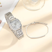 Load image into Gallery viewer, 2pcs Set Casual Women Quartz Watch Square Dial Wristwatch With Alloy Strap Fashion Bracelet Birthday Gift Business For Women
