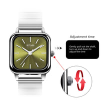 Load image into Gallery viewer, Luxury Women Watch Fashion Ladies Square Quartz Wristwatch Adjustable Bamboo Steel Belt Watches Female Beautiful Gifts Clock
