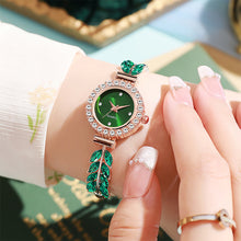 Load image into Gallery viewer, 2024 Luxury Leaf Watch Bracelet Women Diamond Quartz Wristwatch Luxury Fashion Small Dial Popular Elegant Female Clock
