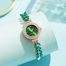 Load image into Gallery viewer, 2024 Luxury Leaf Watch Bracelet Women Diamond Quartz Wristwatch Luxury Fashion Small Dial Popular Elegant Female Clock
