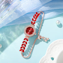 Load image into Gallery viewer, 2024 Luxury Leaf Watch Bracelet Women Diamond Quartz Wristwatch Luxury Fashion Small Dial Popular Elegant Female Clock
