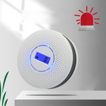 Load image into Gallery viewer, Poisoning Smoke &amp; Carbon Monoxide Detector Combination Smoke CO Sensor Alarm with 3 Color LED Indicator Built in Siren Alert
