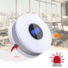 Load image into Gallery viewer, Poisoning Smoke &amp; Carbon Monoxide Detector Combination Smoke CO Sensor Alarm with 3 Color LED Indicator Built in Siren Alert
