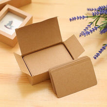 Load image into Gallery viewer, 100pcs/box Kraft Paper Card Color Blank Business Card Message Thank You Card Writing Card Label Bookmark Learning Card
