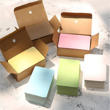 Load image into Gallery viewer, 100pcs/box Kraft Paper Card Color Blank Business Card Message Thank You Card Writing Card Label Bookmark Learning Card
