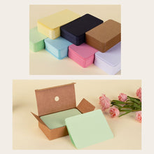 Load image into Gallery viewer, 100pcs/box Kraft Paper Card Color Blank Business Card Message Thank You Card Writing Card Label Bookmark Learning Card
