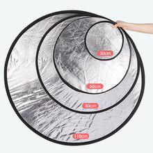 Load image into Gallery viewer, Reflector 5in1 2in1 30CM 60CM 80CM 110CM Silver White Gold Portable Collapsible Soft Light Round Photography for Studio
