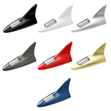 Load image into Gallery viewer, Car Solar Energy Shark Fin Antenna LED Warning Tail Lights 8 LED Auto Roof Decorative Anti-Tailing Flash Strobe Light
