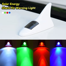 Load image into Gallery viewer, Car Solar Energy Shark Fin Antenna LED Warning Tail Lights 8 LED Auto Roof Decorative Anti-Tailing Flash Strobe Light
