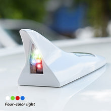 Load image into Gallery viewer, Car Solar Energy Shark Fin Antenna LED Warning Tail Lights 8 LED Auto Roof Decorative Anti-Tailing Flash Strobe Light
