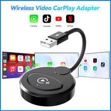 Load image into Gallery viewer, Upgrade Car Adapter Apple CarPlay Wired To Wireless Adapter Mini Box Plug And Play Dongle with Video Function For lPhone Benz Audi Mazda Kia Toyota VW Nissan Subaru
