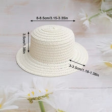 Load image into Gallery viewer, Cute Straw Hat BJD Straw Hat Pet Hat Cotton Baby Hat Mini Hat Doll Hat Toy Hat Small Hat

