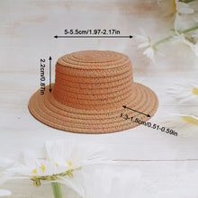 Load image into Gallery viewer, Cute Straw Hat BJD Straw Hat Pet Hat Cotton Baby Hat Mini Hat Doll Hat Toy Hat Small Hat
