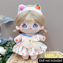 Load image into Gallery viewer, 20CM Cotton Doll Rompers Cartoon Plush Doll Replacement Outfit Lolita Dress Playing House Accessories Mini Clothes

