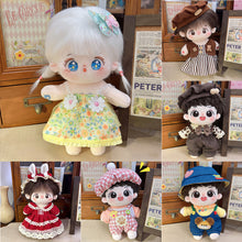 Load image into Gallery viewer, 20CM Cotton Doll Overalls Cartoon Plush Doll Replacement Outfit Playing House Accessories Mini Clothes
