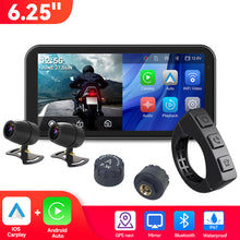 Load image into Gallery viewer, 6.25 inch Wireless Carplay Android Auto Motorcycle GPS Navigation IP67 Waterproof DVR Drive Recorder Moto Monitor WIFI
