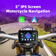 Load image into Gallery viewer, 5inch IPS Screen Portable Motorcycle Navigation Apple CarPlay Android Auto Display Screen Motorcycle Wireless Monitor Bluetooth Waterproof IP67
