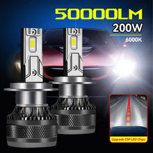 Load image into Gallery viewer, 1PC 200W Car LED Headlight H1 H8 H11 HB3 HB4 9005 9006 H4 H7 LED Lights 6000K 50000LM Auto LED Lamp Turbo Fog Light Bulbs DC 12V
