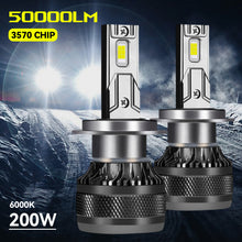Load image into Gallery viewer, 1PC 200W Car LED Headlight H1 H8 H11 HB3 HB4 9005 9006 H4 H7 LED Lights 6000K 50000LM Auto LED Lamp Turbo Fog Light Bulbs DC 12V
